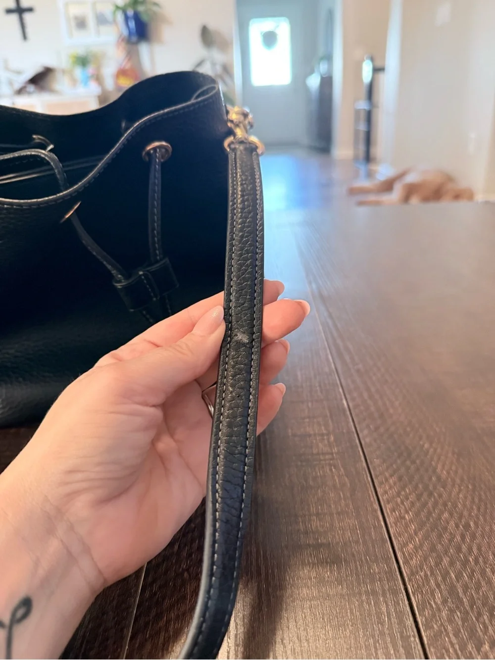 Coach Black Rowan bucket bag with Gold Hardware